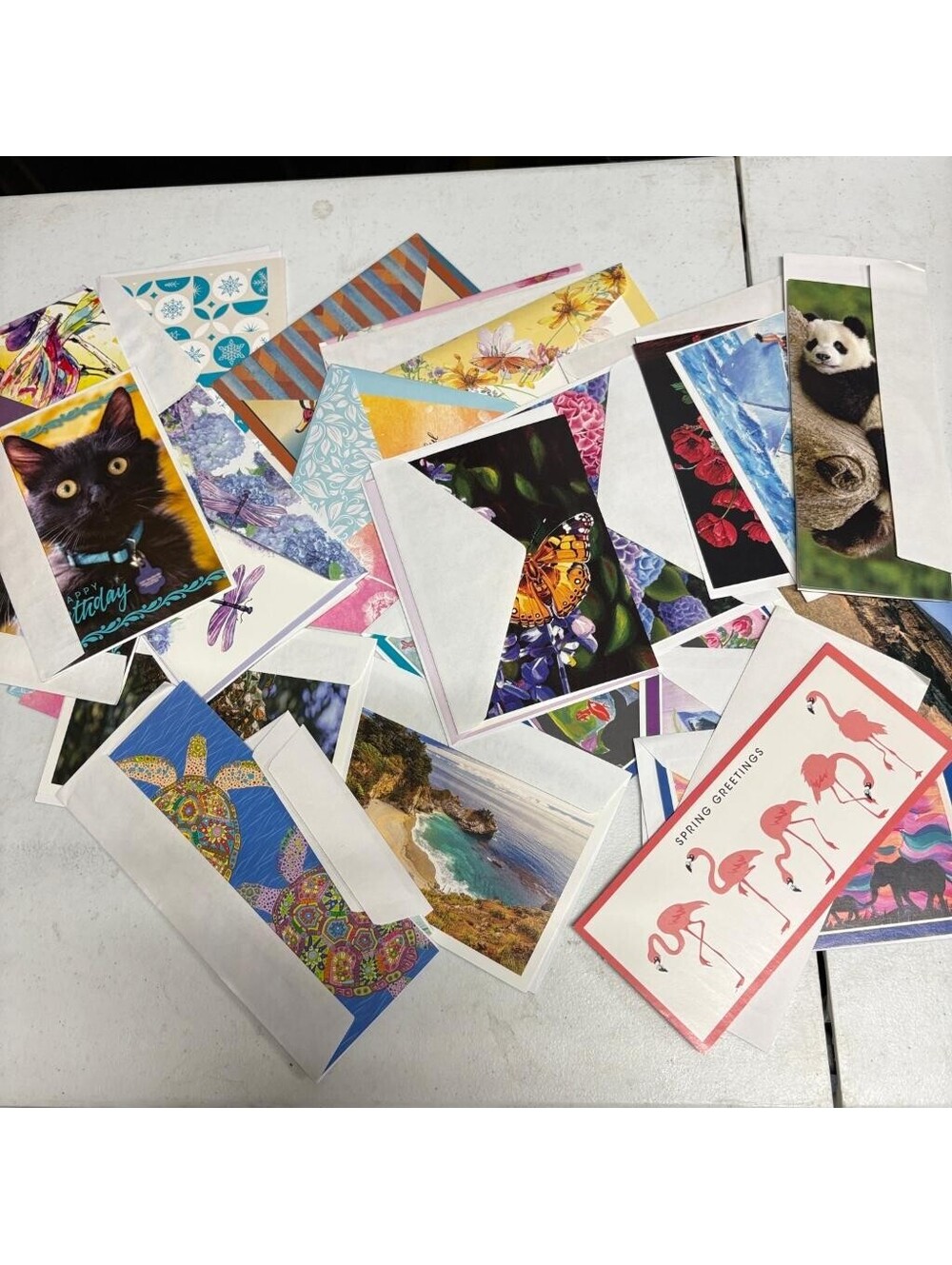 Assorted Greeting Cards Lot with Envelopes Animals Nature Birthday Spring